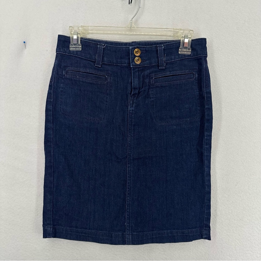 Banana Republic Y2K Dark Wash Pencil Skirt Denim 25R Blue